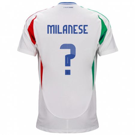 Kandiny Enfant Maillot Italie Tommaso Milanese #0 Blanc Tenues Extérieur 24-26 T-Shirt