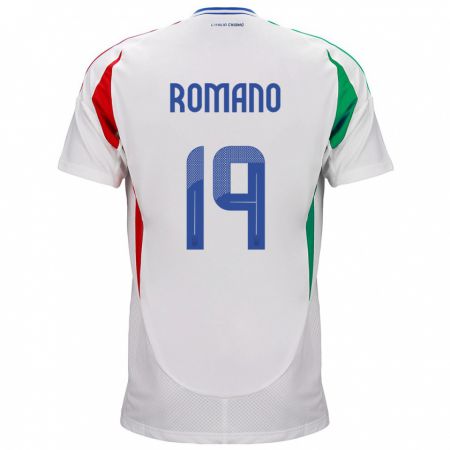 Kandiny Enfant Maillot Italie Marco Romano #19 Blanc Tenues Extérieur 24-26 T-Shirt