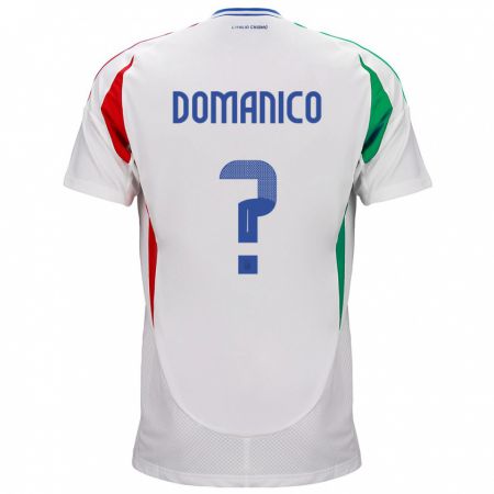 Kandiny Enfant Maillot Italie Saverio Domanico #0 Blanc Tenues Extérieur 24-26 T-Shirt