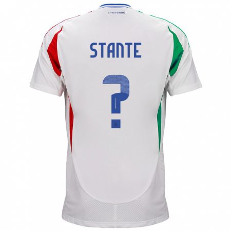 Kandiny Enfant Maillot Italie Francesco Stante #0 Blanc Tenues Extérieur 24-26 T-Shirt