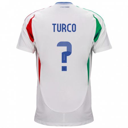 Kandiny Enfant Maillot Italie Stefano Turco #0 Blanc Tenues Extérieur 24-26 T-Shirt