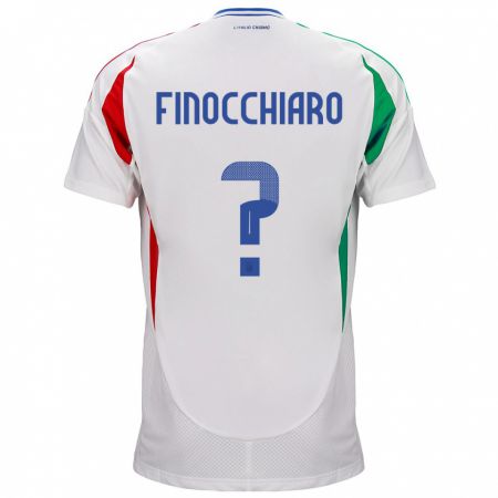 Kandiny Enfant Maillot Italie Gabriele Finocchiaro #0 Blanc Tenues Extérieur 24-26 T-Shirt