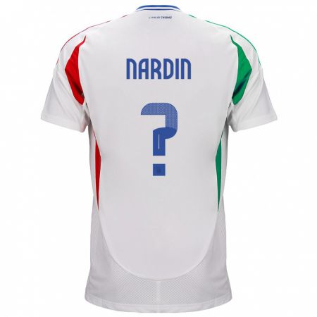 Kandiny Enfant Maillot Italie Federico Nardin #0 Blanc Tenues Extérieur 24-26 T-Shirt