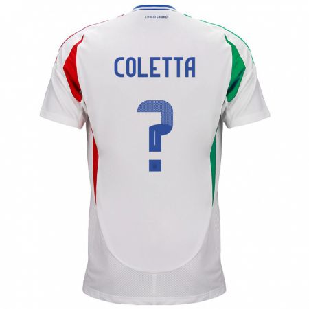 Kandiny Enfant Maillot Italie Federico Coletta #0 Blanc Tenues Extérieur 24-26 T-Shirt