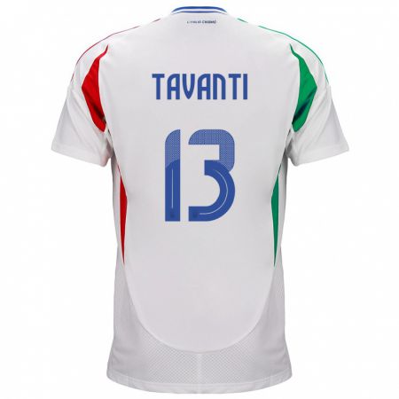 Kandiny Enfant Maillot Italie Samuele Tavanti #13 Blanc Tenues Extérieur 24-26 T-Shirt