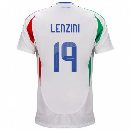 Kandiny Enfant Maillot Italie Martina Lenzini #19 Blanc Tenues Extérieur 24-26 T-Shirt