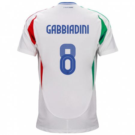 Kandiny Enfant Maillot Italie Melania Gabbiadini #8 Blanc Tenues Extérieur 24-26 T-Shirt