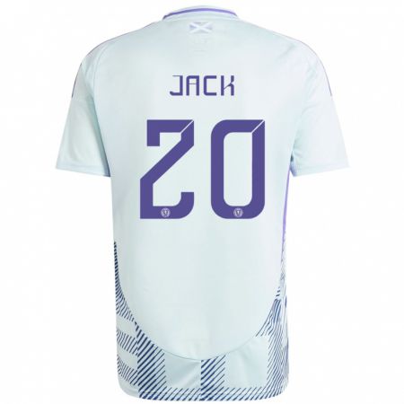 Kandiny Enfant Maillot Écosse Ryan Jack #20 Bleu Menthe Clair Tenues Extérieur 24-26 T-Shirt