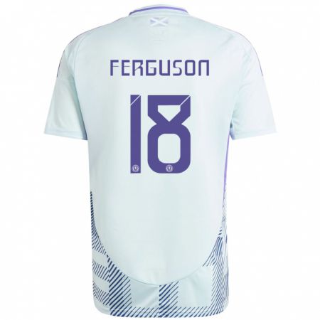 Kandiny Enfant Maillot Écosse Lewis Ferguson #18 Bleu Menthe Clair Tenues Extérieur 24-26 T-Shirt