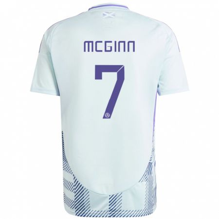 Kandiny Enfant Maillot Écosse John Mcginn #7 Bleu Menthe Clair Tenues Extérieur 24-26 T-Shirt