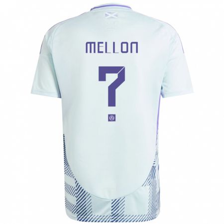 Kandiny Enfant Maillot Écosse Michael Mellon #0 Bleu Menthe Clair Tenues Extérieur 24-26 T-Shirt