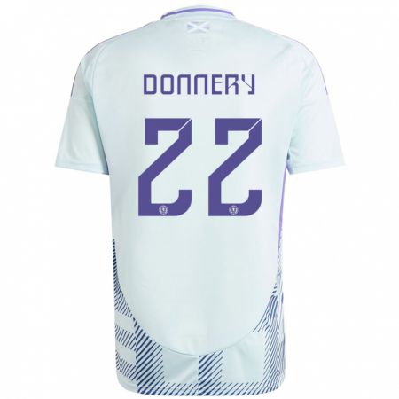 Kandiny Enfant Maillot Écosse Julian Donnery #22 Bleu Menthe Clair Tenues Extérieur 24-26 T-Shirt