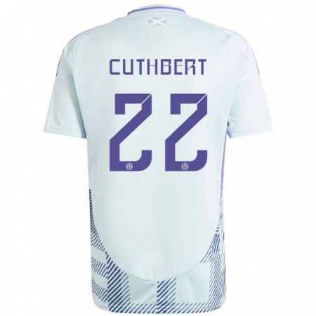 Kandiny Enfant Maillot Écosse Erin Cuthbert #22 Bleu Menthe Clair Tenues Extérieur 24-26 T-Shirt