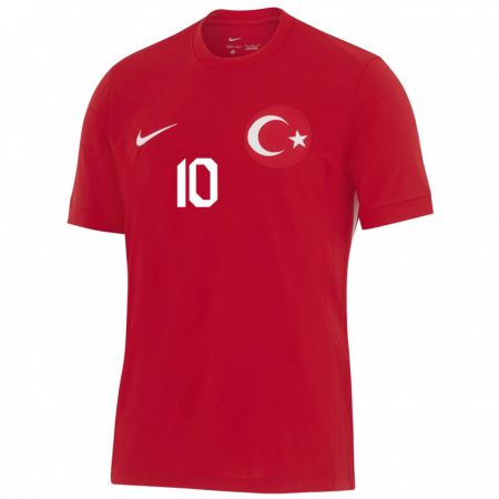 Kandiny Enfant Maillot Turquie Hakan Çalhanoğlu #10 Rouge Tenues Extérieur 24-26 T-Shirt