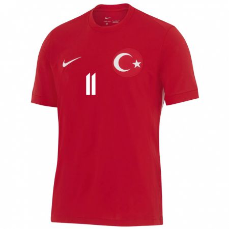 Kandiny Enfant Maillot Turquie Yusuf Yazıcı #11 Rouge Tenues Extérieur 24-26 T-Shirt