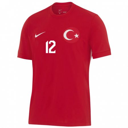 Kandiny Enfant Maillot Turquie Okan Kocuk #12 Rouge Tenues Extérieur 24-26 T-Shirt