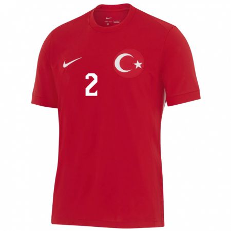 Kandiny Enfant Maillot Turquie Zeki Çelik #2 Rouge Tenues Extérieur 24-26 T-Shirt