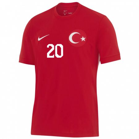 Kandiny Enfant Maillot Turquie Abdülkadir Ömür #20 Rouge Tenues Extérieur 24-26 T-Shirt