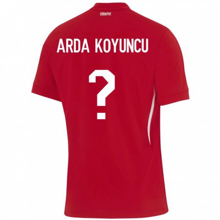 Kandiny Enfant Maillot Turquie Efe Arda Koyuncu #0 Rouge Tenues Extérieur 24-26 T-Shirt