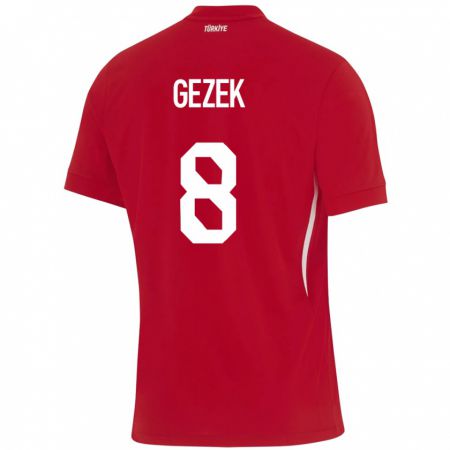 Kandiny Enfant Maillot Turquie Baran Gezek #8 Rouge Tenues Extérieur 24-26 T-Shirt