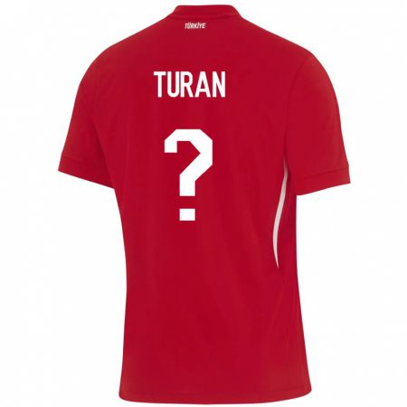 Kandiny Enfant Maillot Turquie Hasan Turan #0 Rouge Tenues Extérieur 24-26 T-Shirt