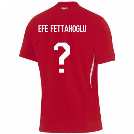 Kandiny Enfant Maillot Turquie Adnan Efe Fettahoğlu #0 Rouge Tenues Extérieur 24-26 T-Shirt