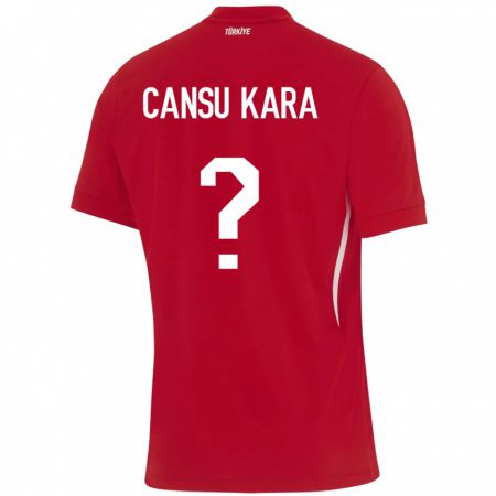 Kandiny Enfant Maillot Turquie İlayda Cansu Kara #0 Rouge Tenues Extérieur 24-26 T-Shirt