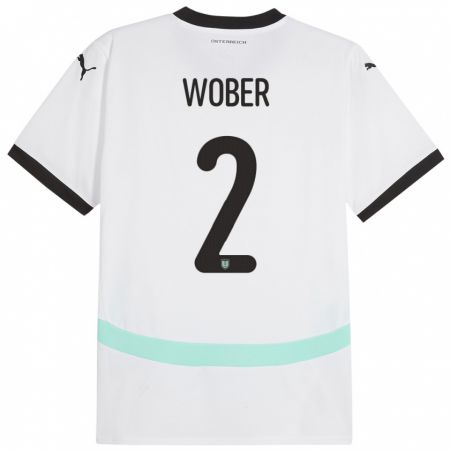 Kandiny Enfant Maillot Autriche Maximilian Wöber #2 Blanc Tenues Extérieur 24-26 T-Shirt