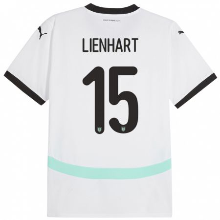 Kandiny Enfant Maillot Autriche Philipp Lienhart #15 Blanc Tenues Extérieur 24-26 T-Shirt