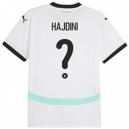 Kandiny Enfant Maillot Autriche Florent Hajdini #0 Blanc Tenues Extérieur 24-26 T-Shirt