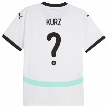 Kandiny Enfant Maillot Autriche Marcel Kurz #0 Blanc Tenues Extérieur 24-26 T-Shirt