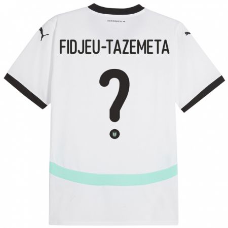 Kandiny Enfant Maillot Autriche Thierry Fidjeu-Tazemeta #0 Blanc Tenues Extérieur 24-26 T-Shirt