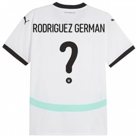 Kandiny Enfant Maillot Autriche Ryan Rodriguez German #0 Blanc Tenues Extérieur 24-26 T-Shirt