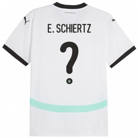 Kandiny Enfant Maillot Autriche Emilio Schiertz #0 Blanc Tenues Extérieur 24-26 T-Shirt