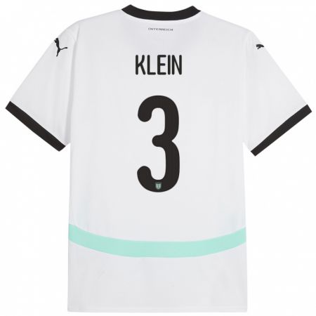 Kandiny Enfant Maillot Autriche Jennifer Klein #3 Blanc Tenues Extérieur 24-26 T-Shirt