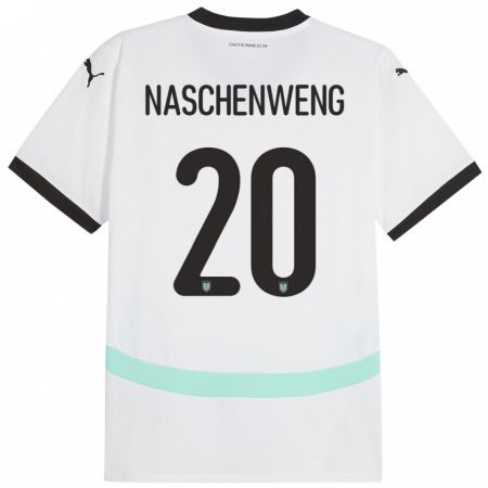 Kandiny Enfant Maillot Autriche Katharina Naschenweng #20 Blanc Tenues Extérieur 24-26 T-Shirt