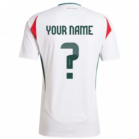 Kandiny Enfant Maillot Hongrie Votre Nom #0 Blanc Tenues Extérieur 24-26 T-Shirt
