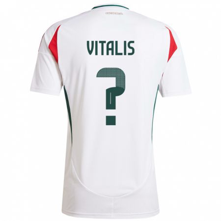 Kandiny Enfant Maillot Hongrie Milán Vitális #0 Blanc Tenues Extérieur 24-26 T-Shirt
