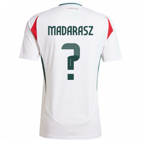 Kandiny Enfant Maillot Hongrie Ádám Madarász #0 Blanc Tenues Extérieur 24-26 T-Shirt