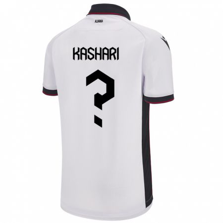Kandiny Enfant Maillot Albanie Klaus Kashari #0 Blanc Tenues Extérieur 24-26 T-Shirt