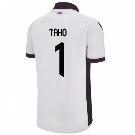 Kandiny Enfant Maillot Albanie Alain Taho #1 Blanc Tenues Extérieur 24-26 T-Shirt