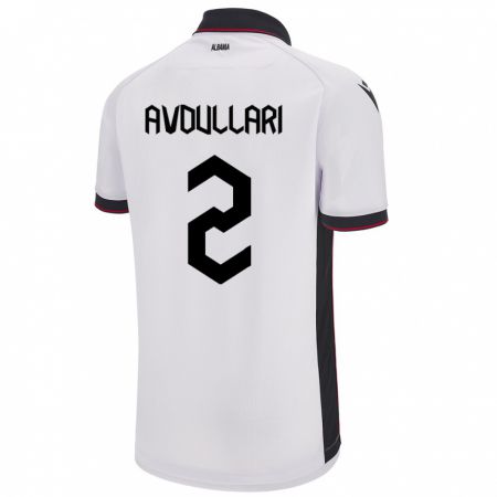 Kandiny Enfant Maillot Albanie Davide Avdullari #2 Blanc Tenues Extérieur 24-26 T-Shirt