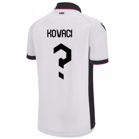 Kandiny Enfant Maillot Albanie Milan Kovaci #0 Blanc Tenues Extérieur 24-26 T-Shirt