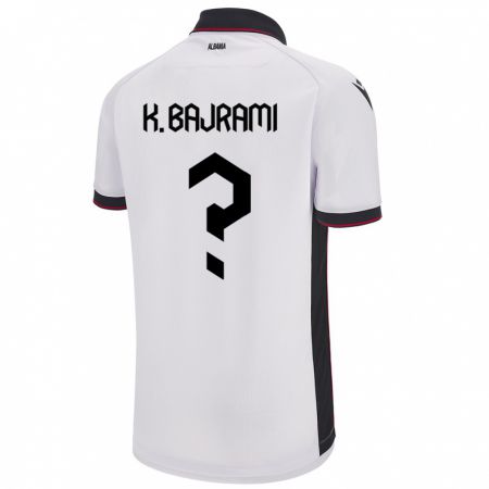 Kandiny Enfant Maillot Albanie Klevi Bajrami #0 Blanc Tenues Extérieur 24-26 T-Shirt