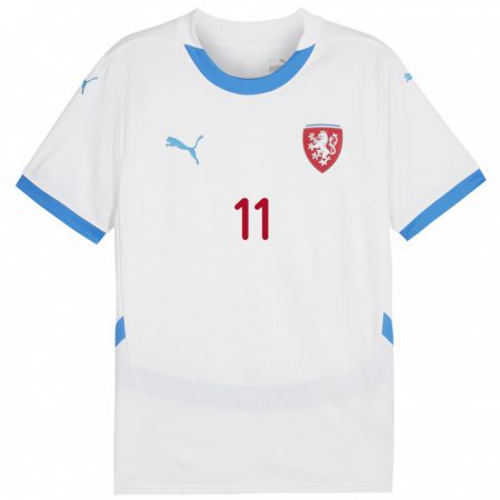 Kandiny Enfant Maillot Tchéquie Kateřina Bužková #11 Blanc Tenues Extérieur 24-26 T-Shirt