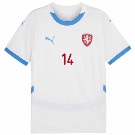 Kandiny Enfant Maillot Tchéquie Denis Alijagic #14 Blanc Tenues Extérieur 24-26 T-Shirt