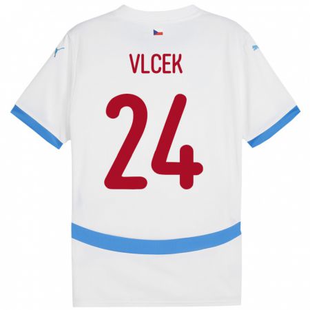 Kandiny Enfant Maillot Tchéquie Tomas Vlcek #24 Blanc Tenues Extérieur 24-26 T-Shirt