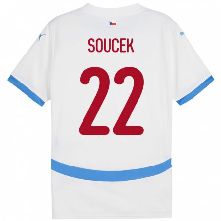 Kandiny Enfant Maillot Tchéquie Tomas Soucek #22 Blanc Tenues Extérieur 24-26 T-Shirt