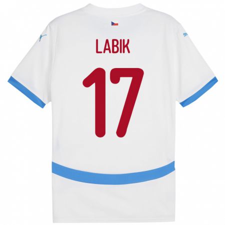 Kandiny Enfant Maillot Tchéquie Albert Labik #17 Blanc Tenues Extérieur 24-26 T-Shirt