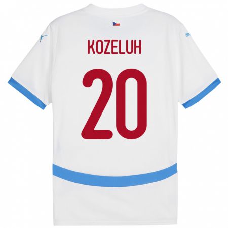 Kandiny Enfant Maillot Tchéquie Josef Kozeluh #20 Blanc Tenues Extérieur 24-26 T-Shirt